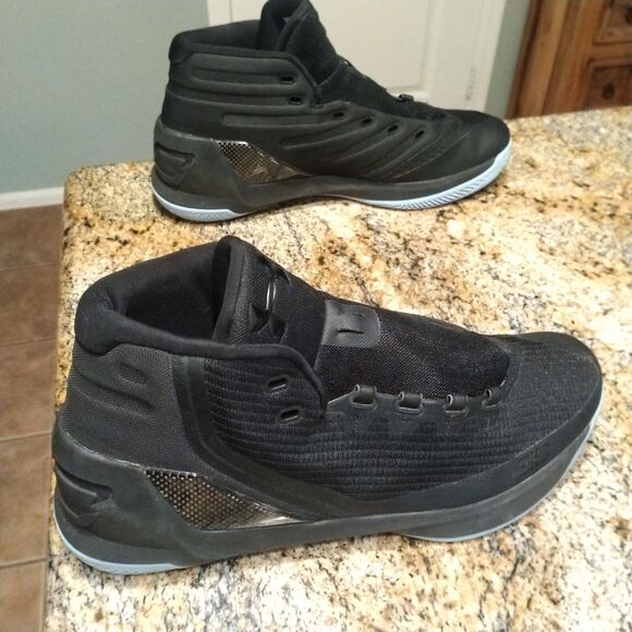 Under Armour Curry 3 Black Carolina Blue 1269279-004 Basketball Shoes Sz 13 - Picture 5 of 12